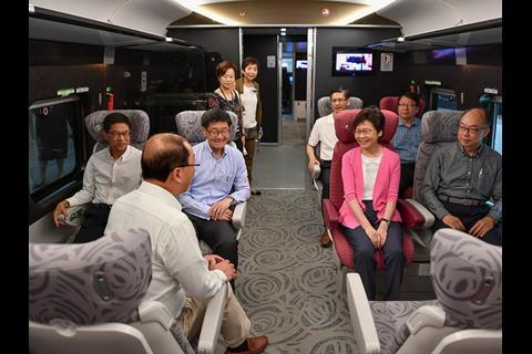 Chief Executive of the Hong Kong Special Administrative Region Carrie Lam and Secretary for Transport & Housing Frank Chan visited the Shek Kong stabling sidings on July 9.